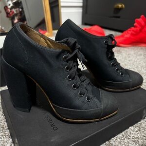 Dries Van Noten Black Lace-Up Heels